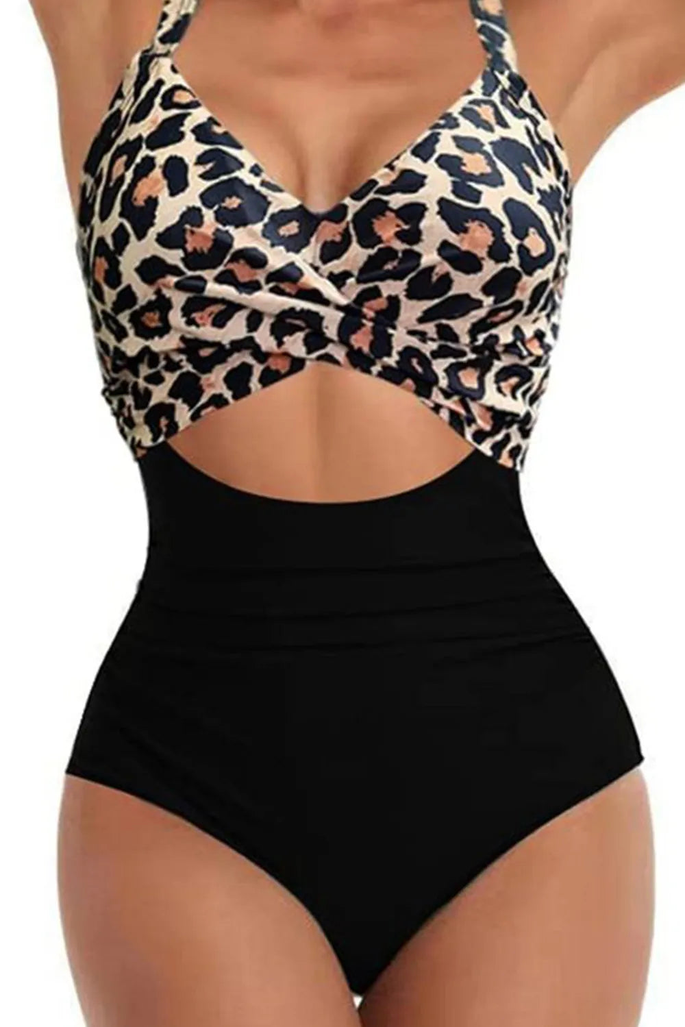 Crisscross cutout swimsuit side view