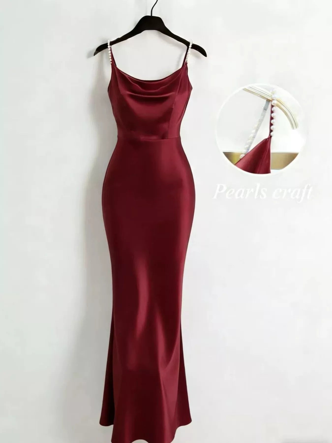 Black satin maxi dress on model full length