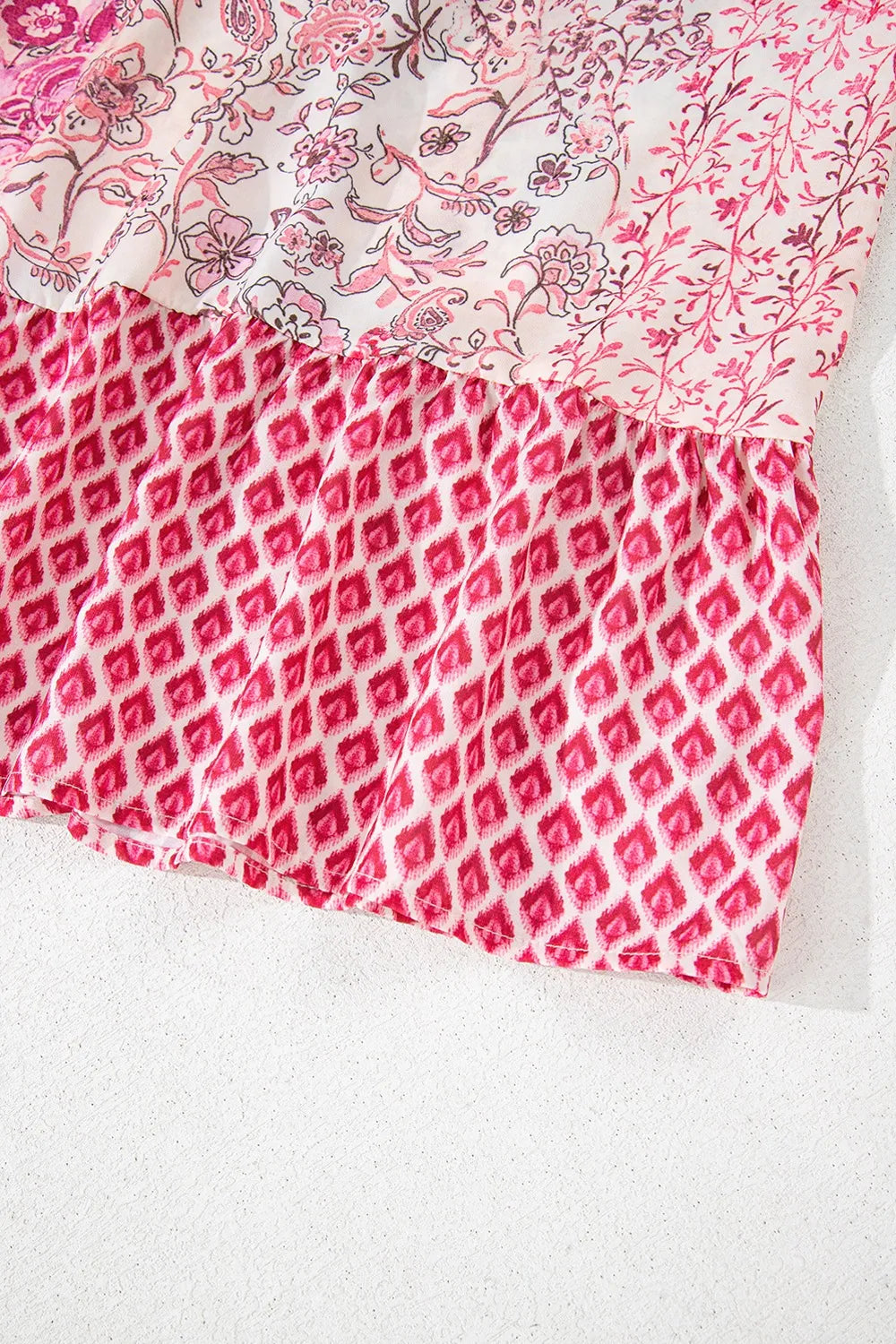 Boho high waist skirt fabric print detail