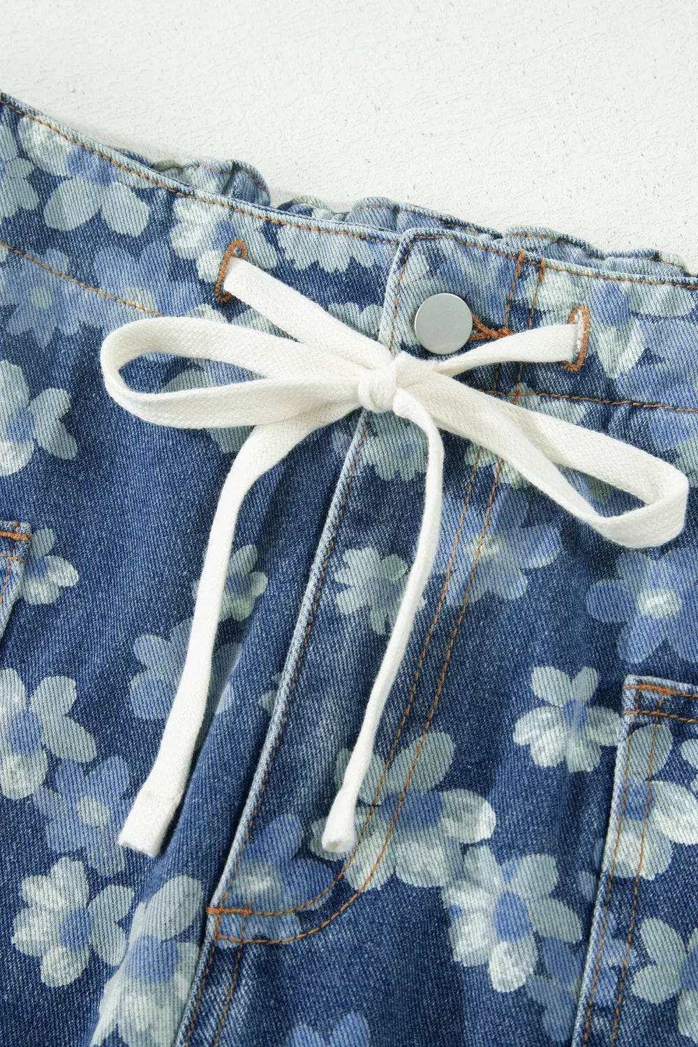Floral barrel jeans styled outfit view