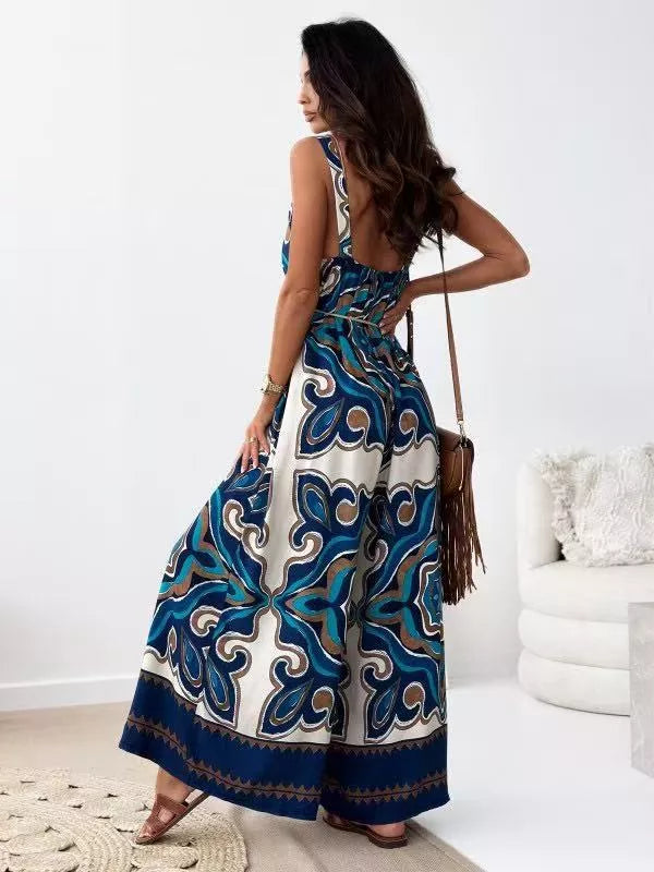 Wide leg jumpsuit trouser movement view