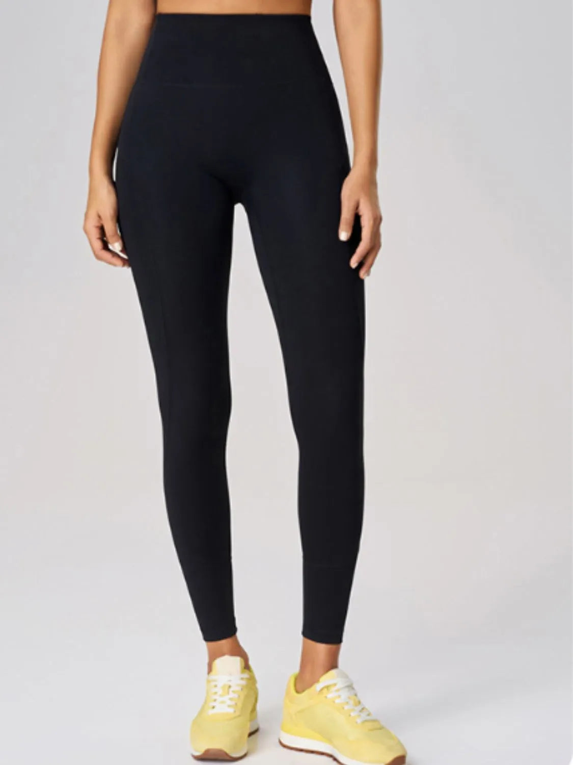 High waist active leggings close up of fabric texture