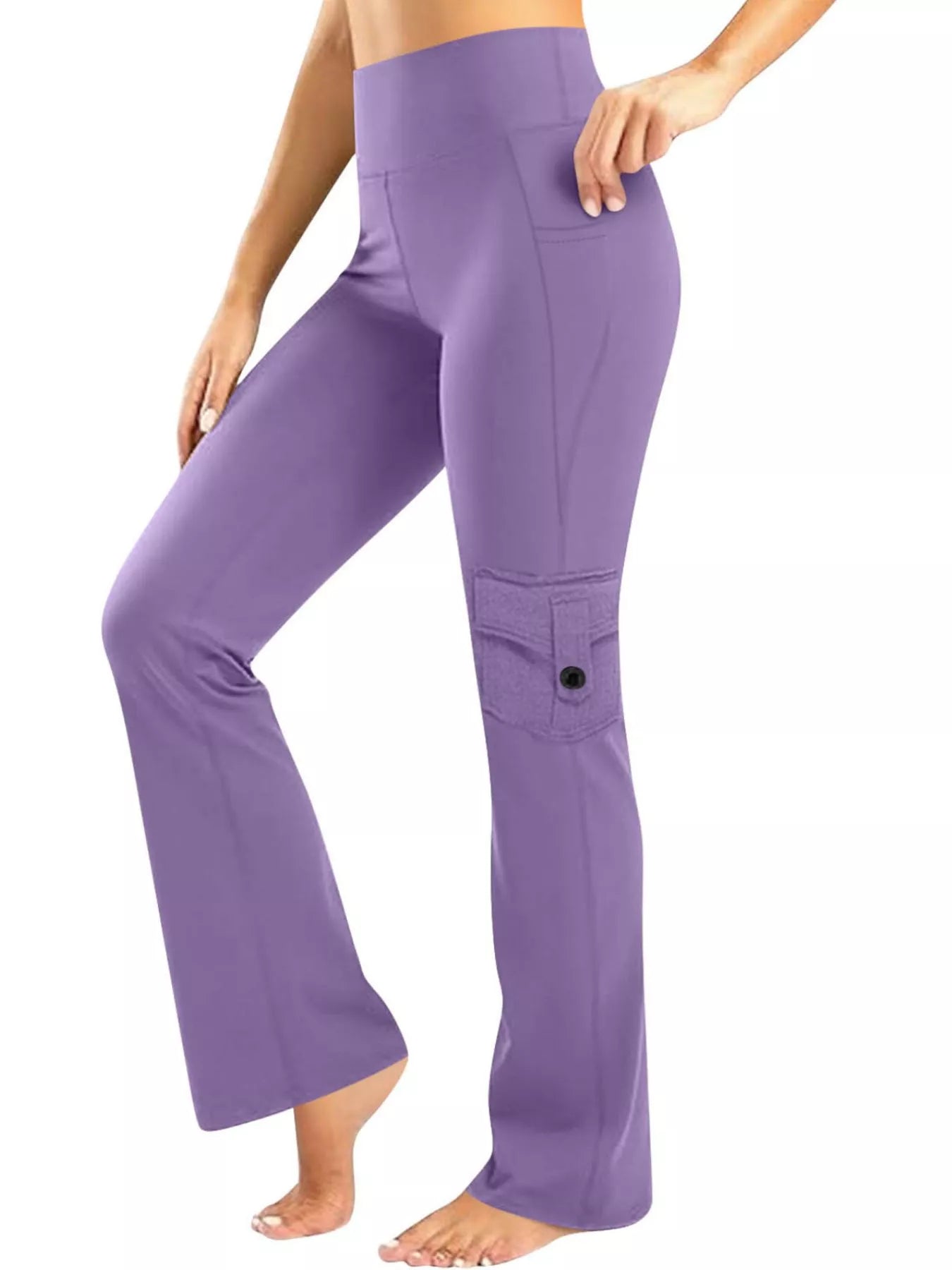 High waisted leggings in gray front view