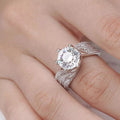 5 carat moissanite sterling silver ring front view