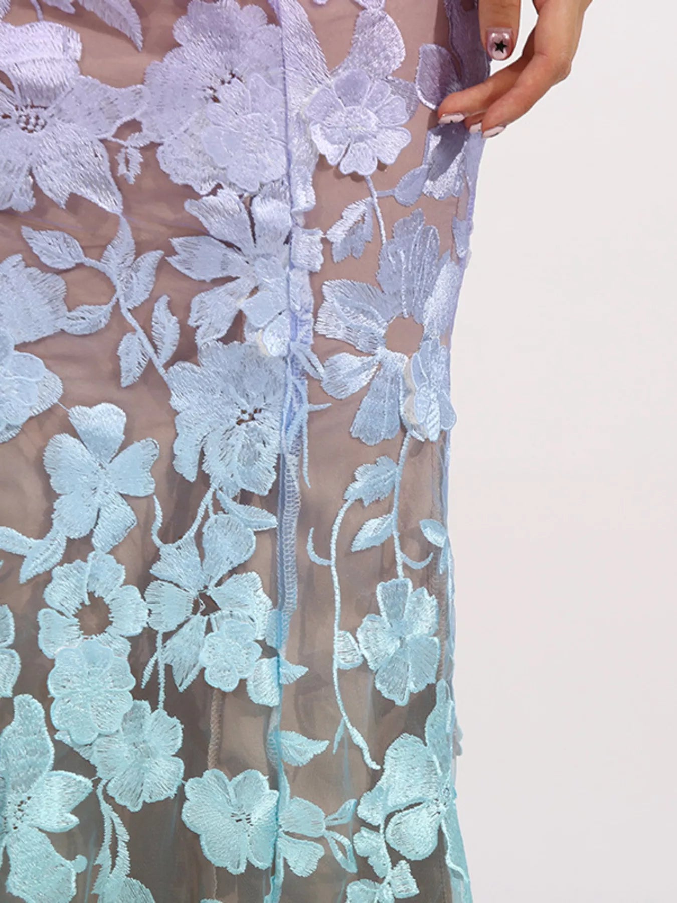 Gradient tube maxi dress skirt movement on model