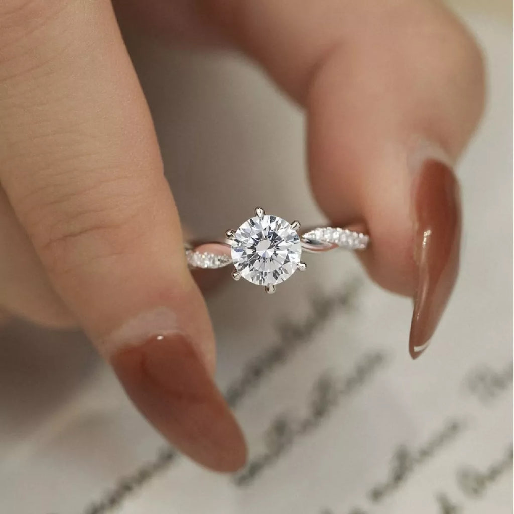 1 carat moissanite ring side profile