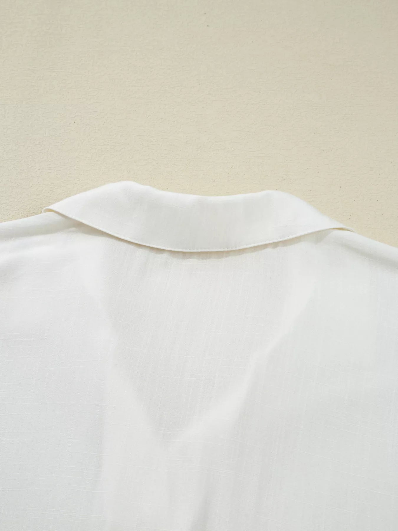 Ruffle puffy sleeve shirt styled with trousers
