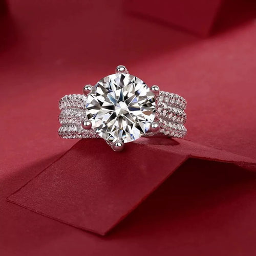 Moissanite ring sparkle detail in sunlight