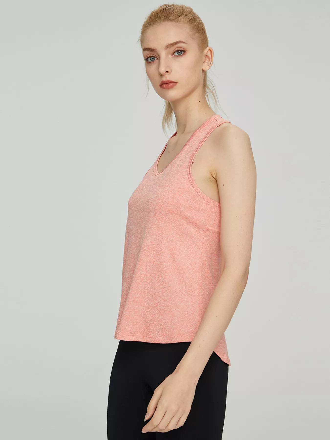 Pastel blue active tank top front view