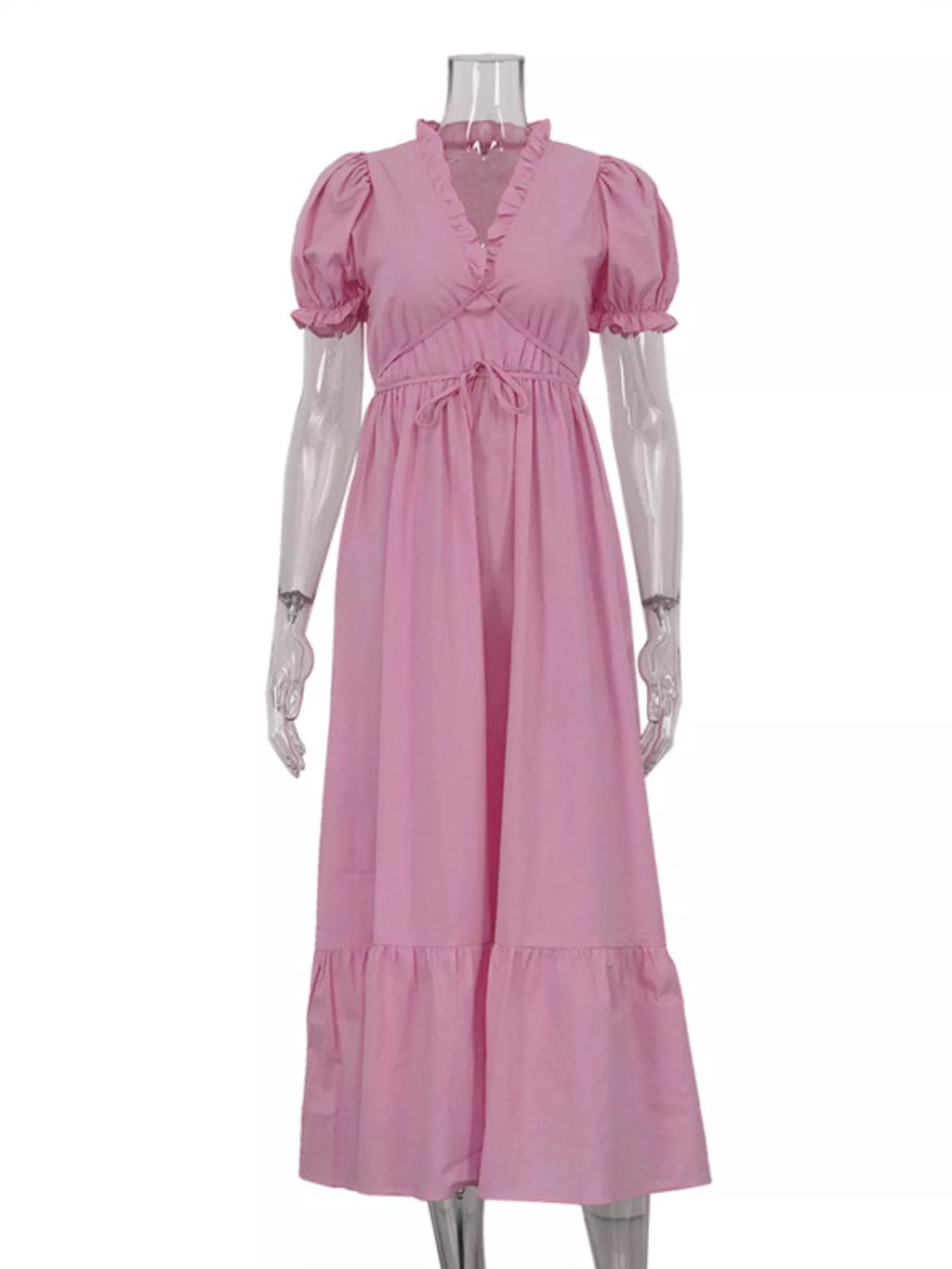 Flowing skirt movement on maxi dress
