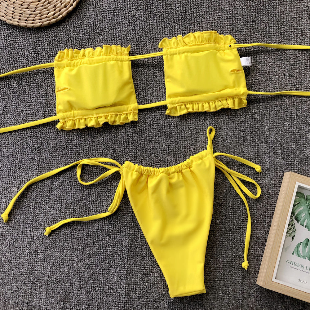 Tie side bikini bottom back detail