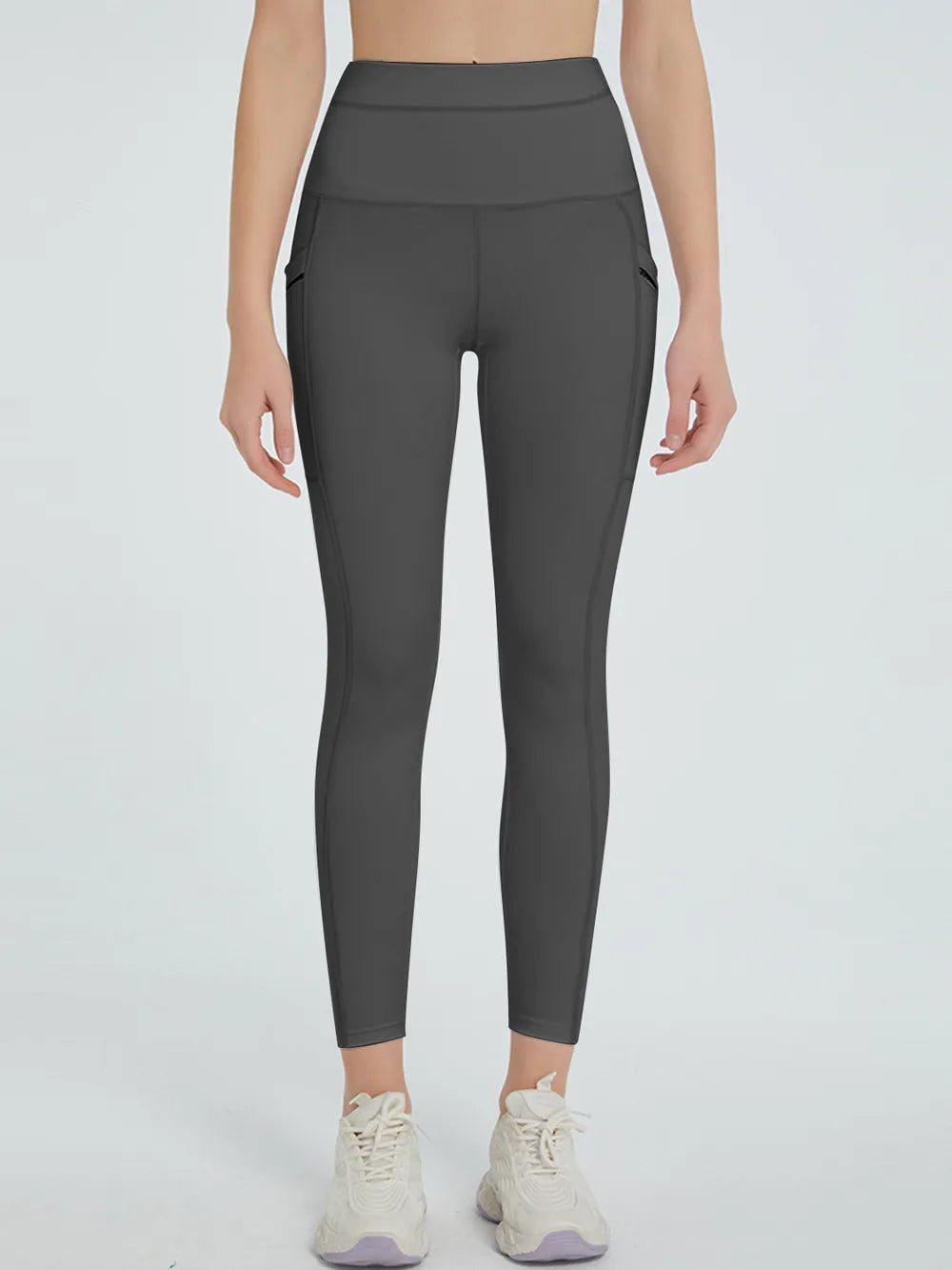 Dark green high waist activewear leggings front