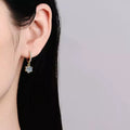 1 carat moissanite drop earrings front view