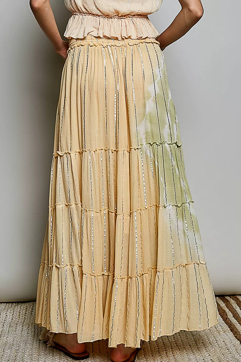 Smocked waist maxi skirt back view