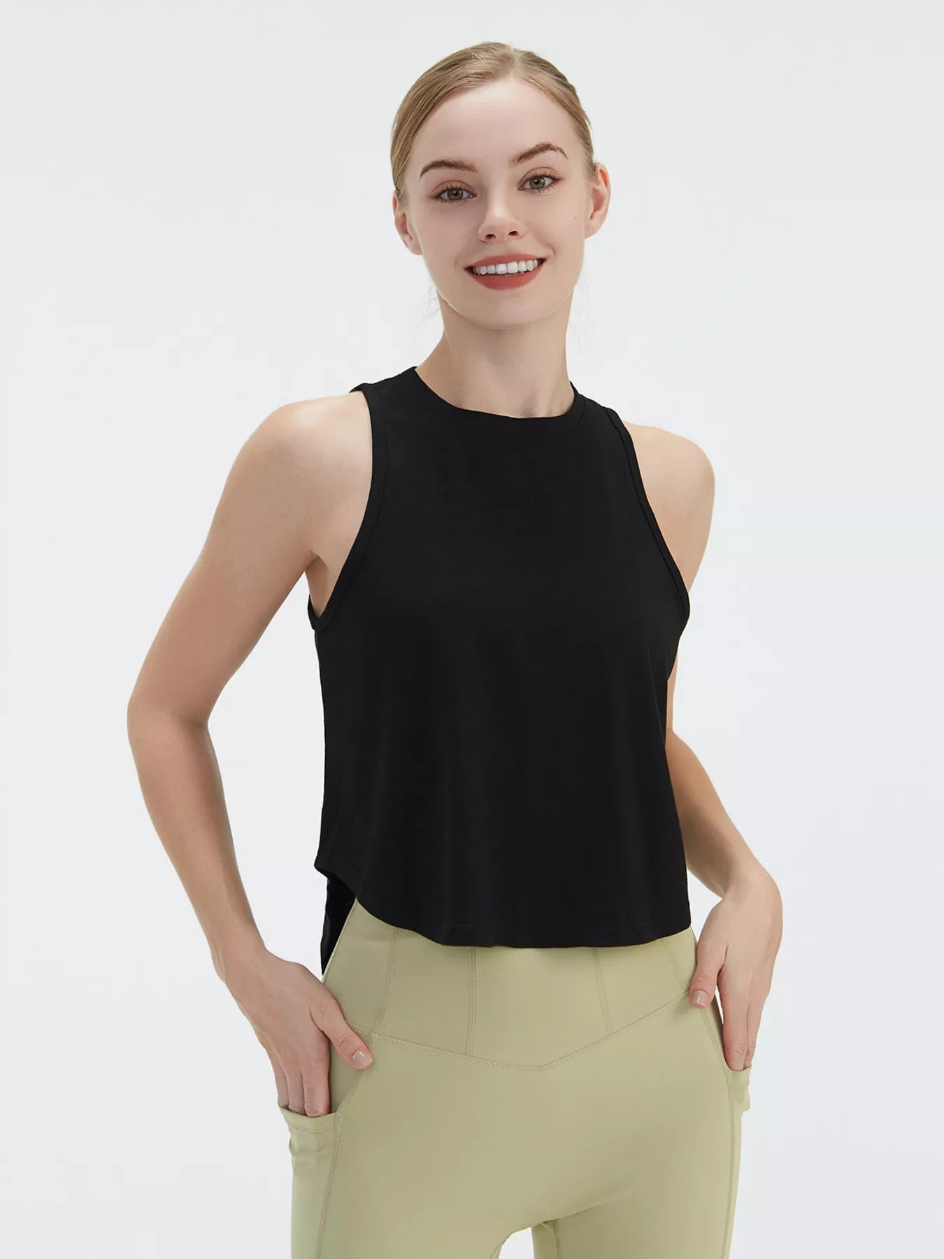 Active tank close up of breathable fabric