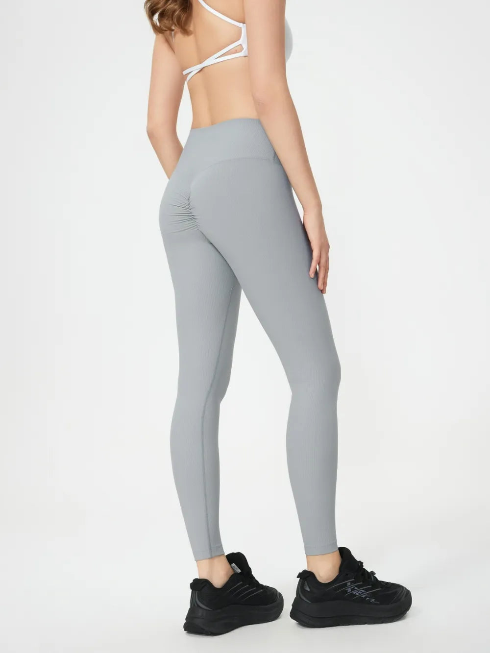 Workout leggings styled with sports bra