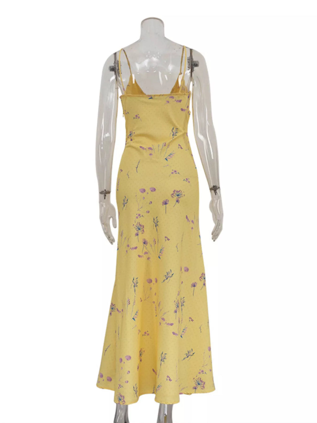 Floral maxi sundress styled with sandals