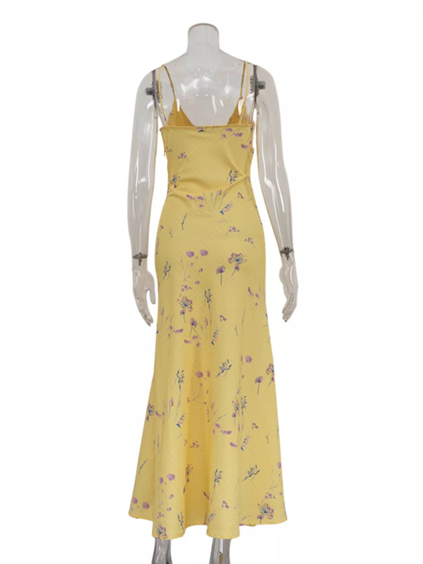 Floral maxi sundress styled with sandals