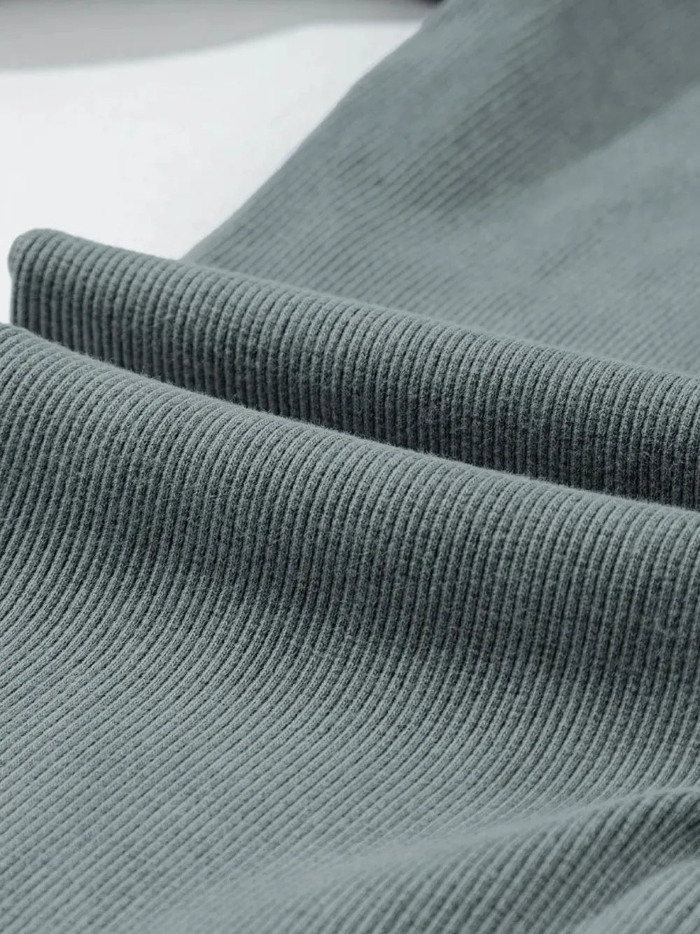 Ribbed elastic waist leggings full length on model