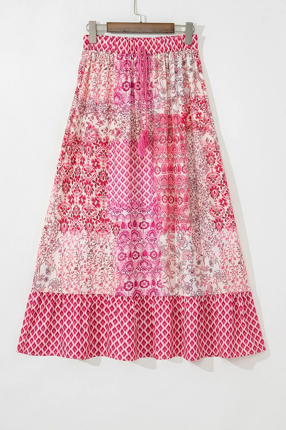High waist boho maxi skirt back view