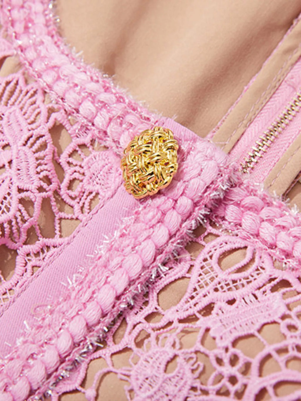 Lace midi dress fabric texture close up