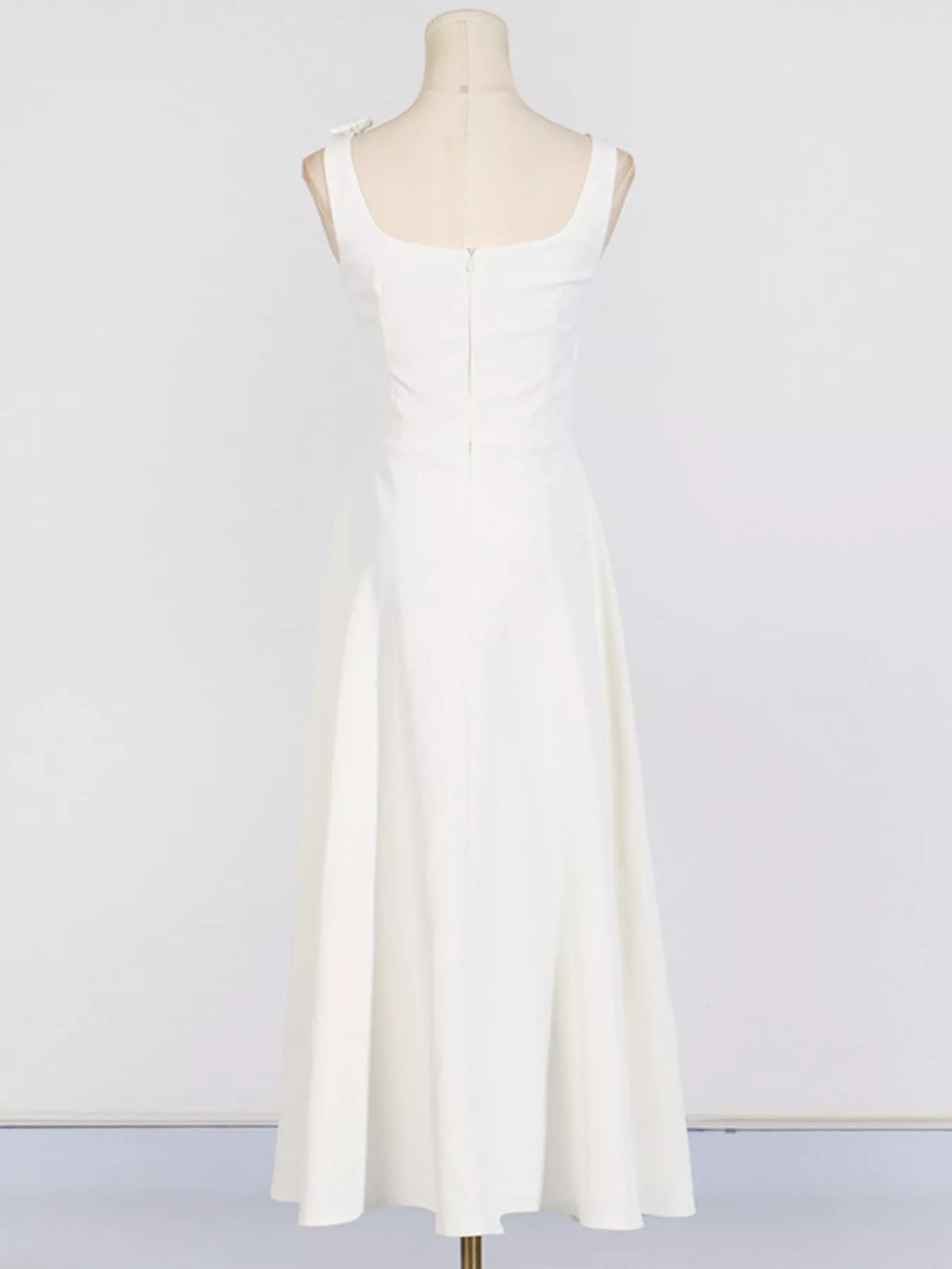 White floral midi dress side view