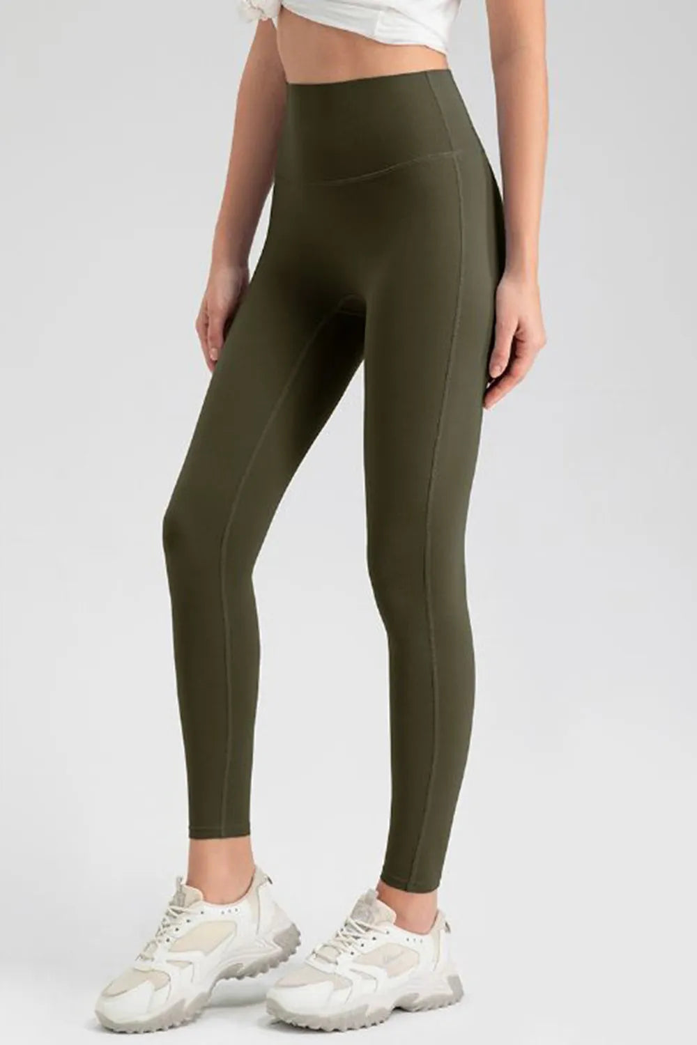 High waist skinny active pants side view