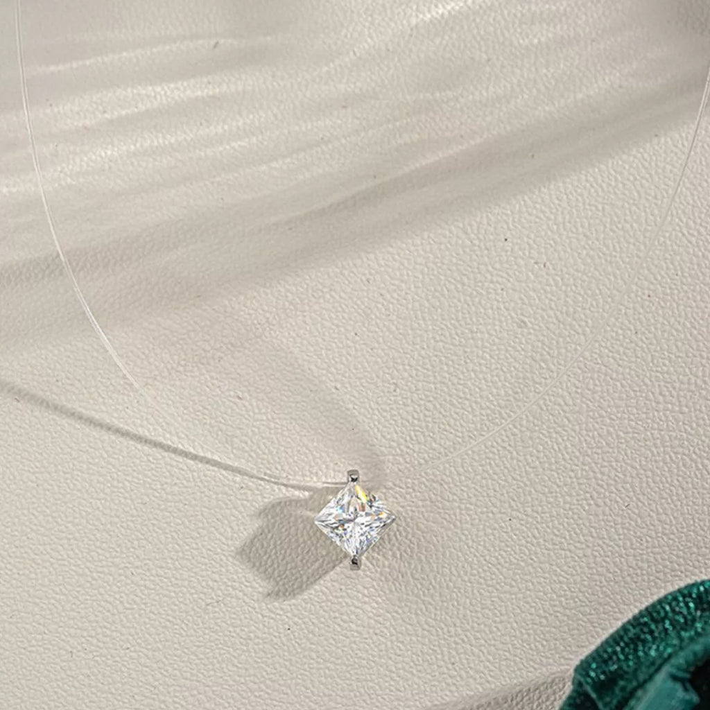 Sterling silver pendant necklace on chain detail