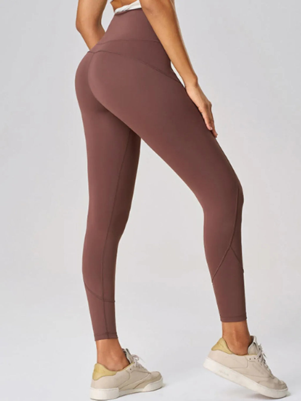 High waist active leggings detail of waistband