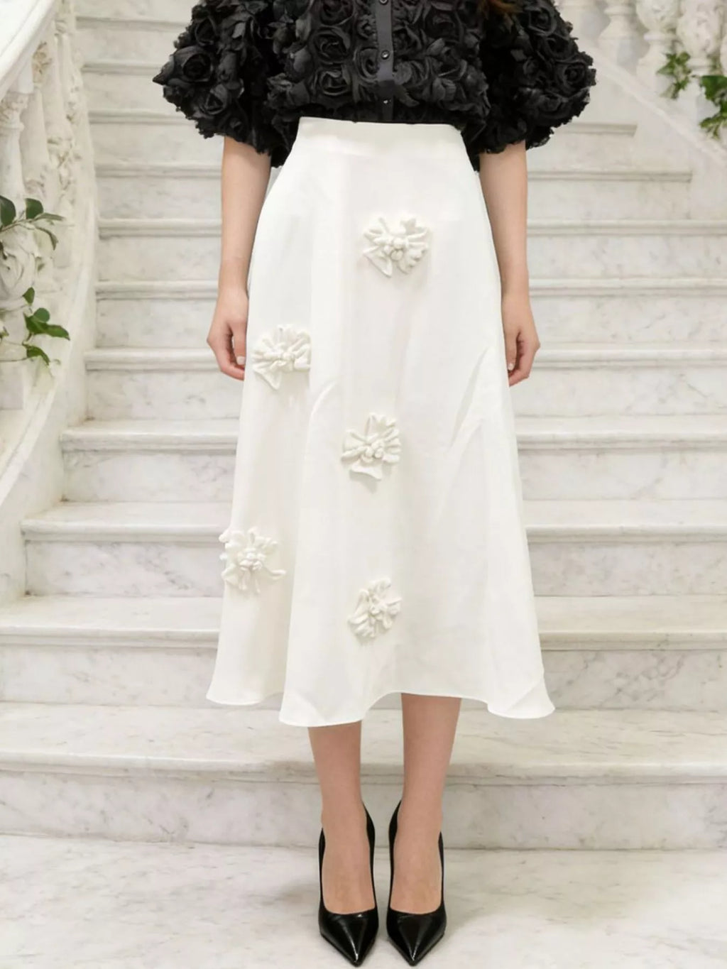 Embellished midi skirt back view