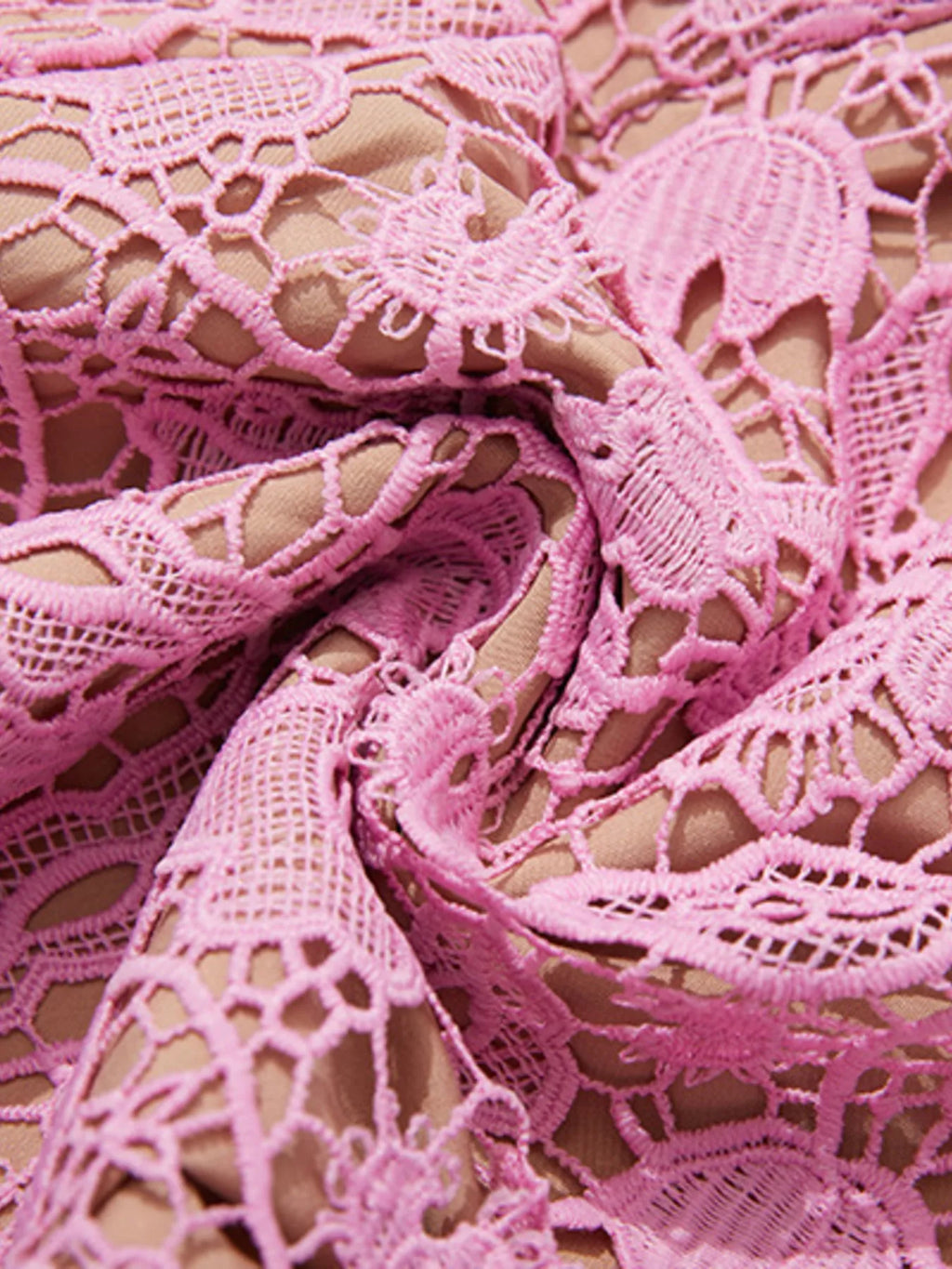 Lace midi dress neckline detail
