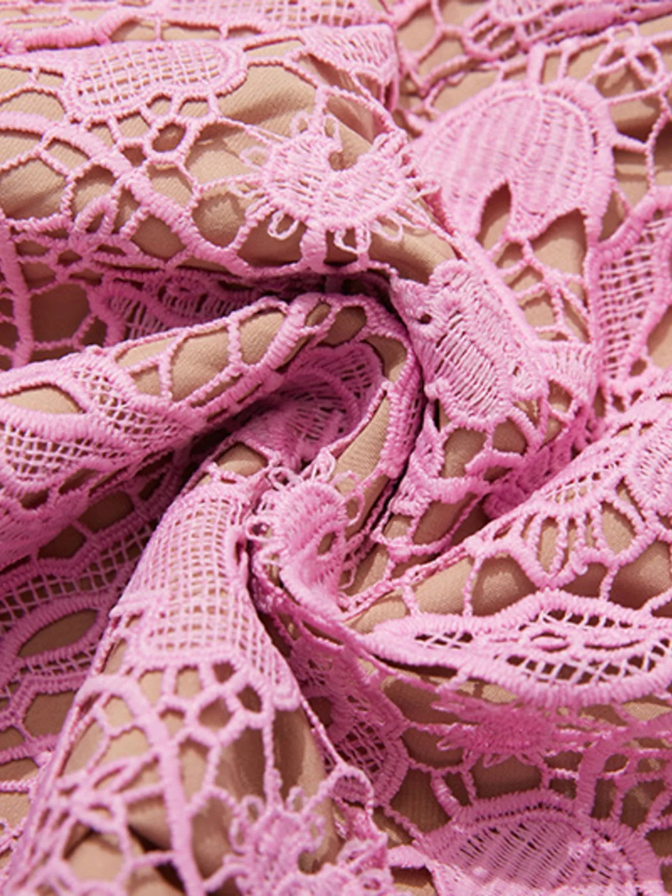 Lace midi dress neckline detail