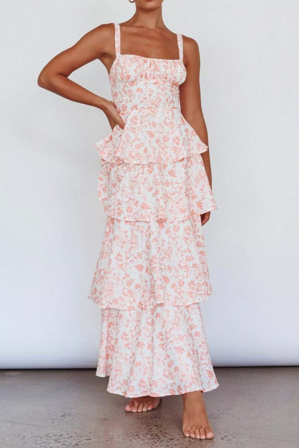 Layered maxi dress side profile