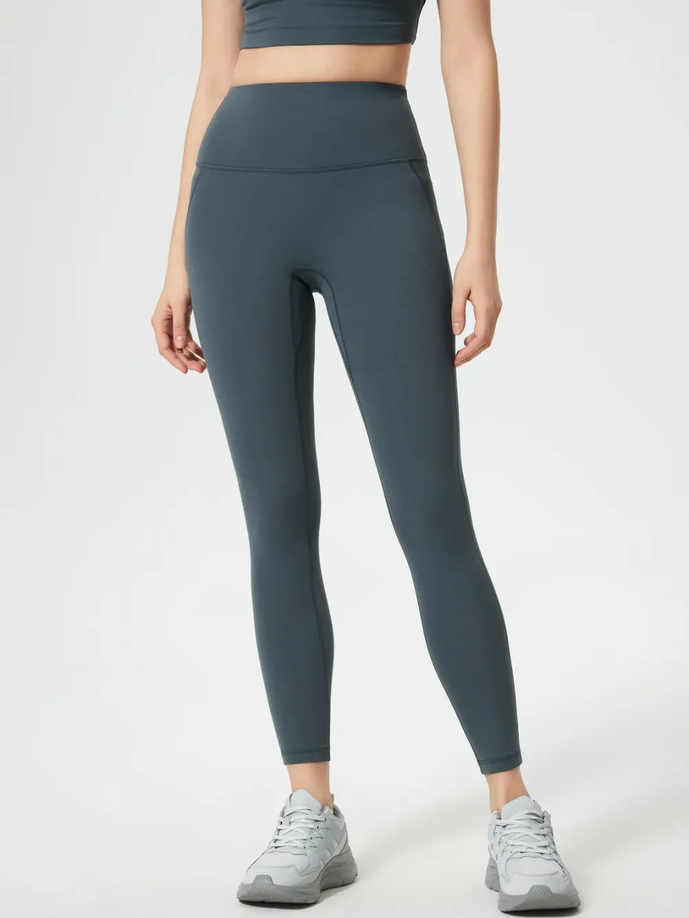 Dark gray leggings back view