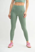 Venice Cloud high waisted contour leggings in moss front view