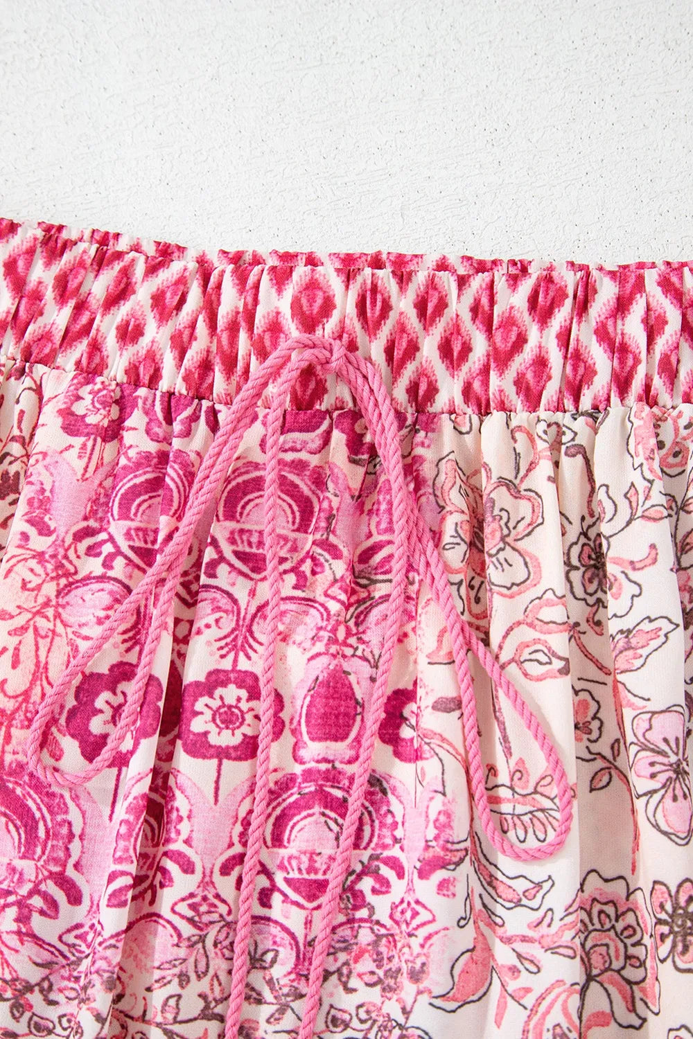 Drawstring high waist maxi skirt close up