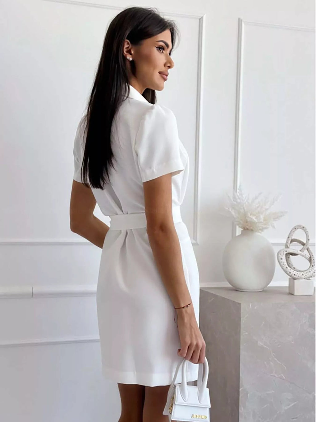 Blazer dress in eggshell color