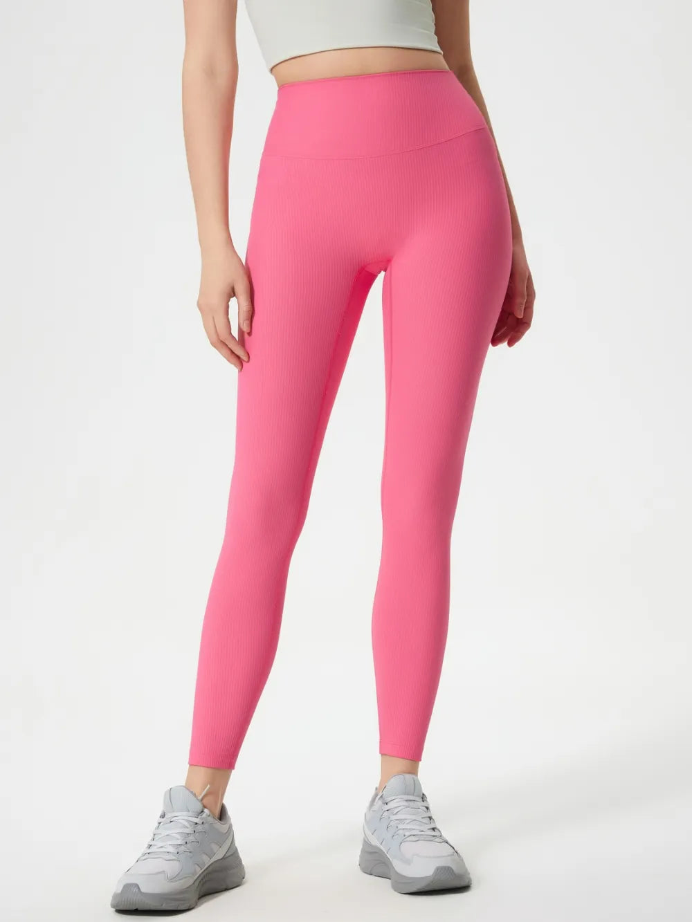 High waist leggings fabric close up