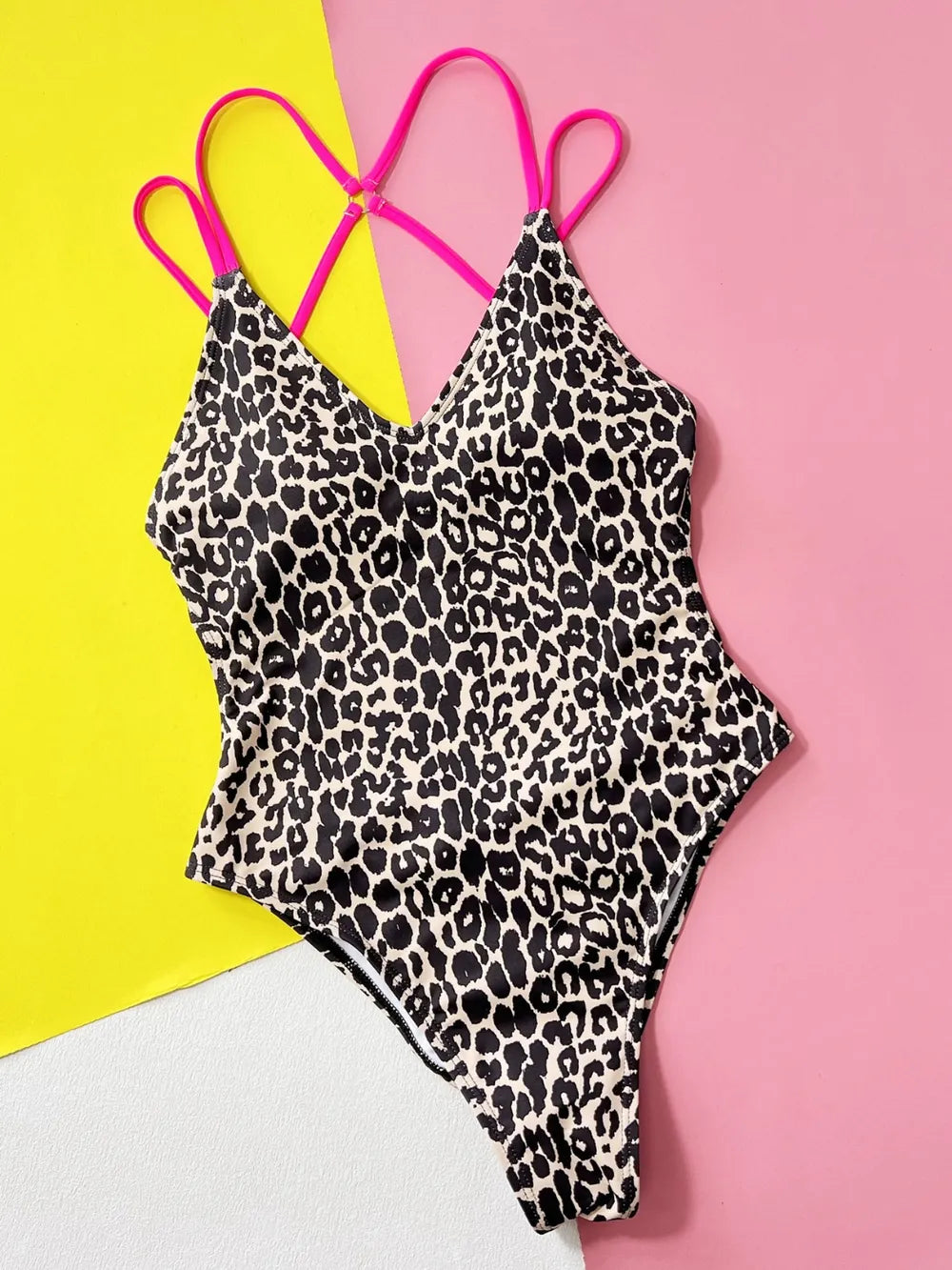 Black plunge swimsuit side detail