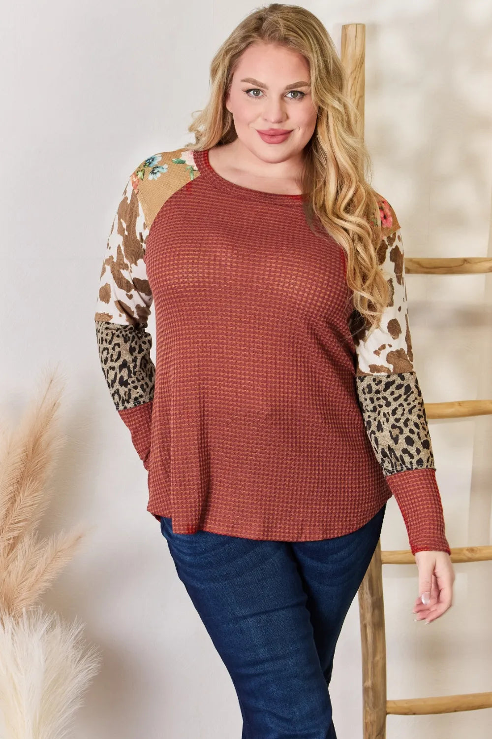 Leopard print blouse side view