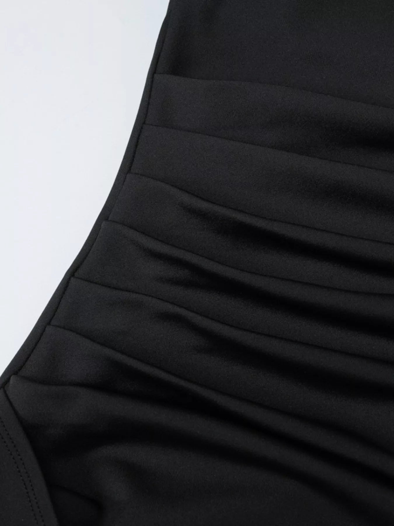Ruched maxi dress high slit detail