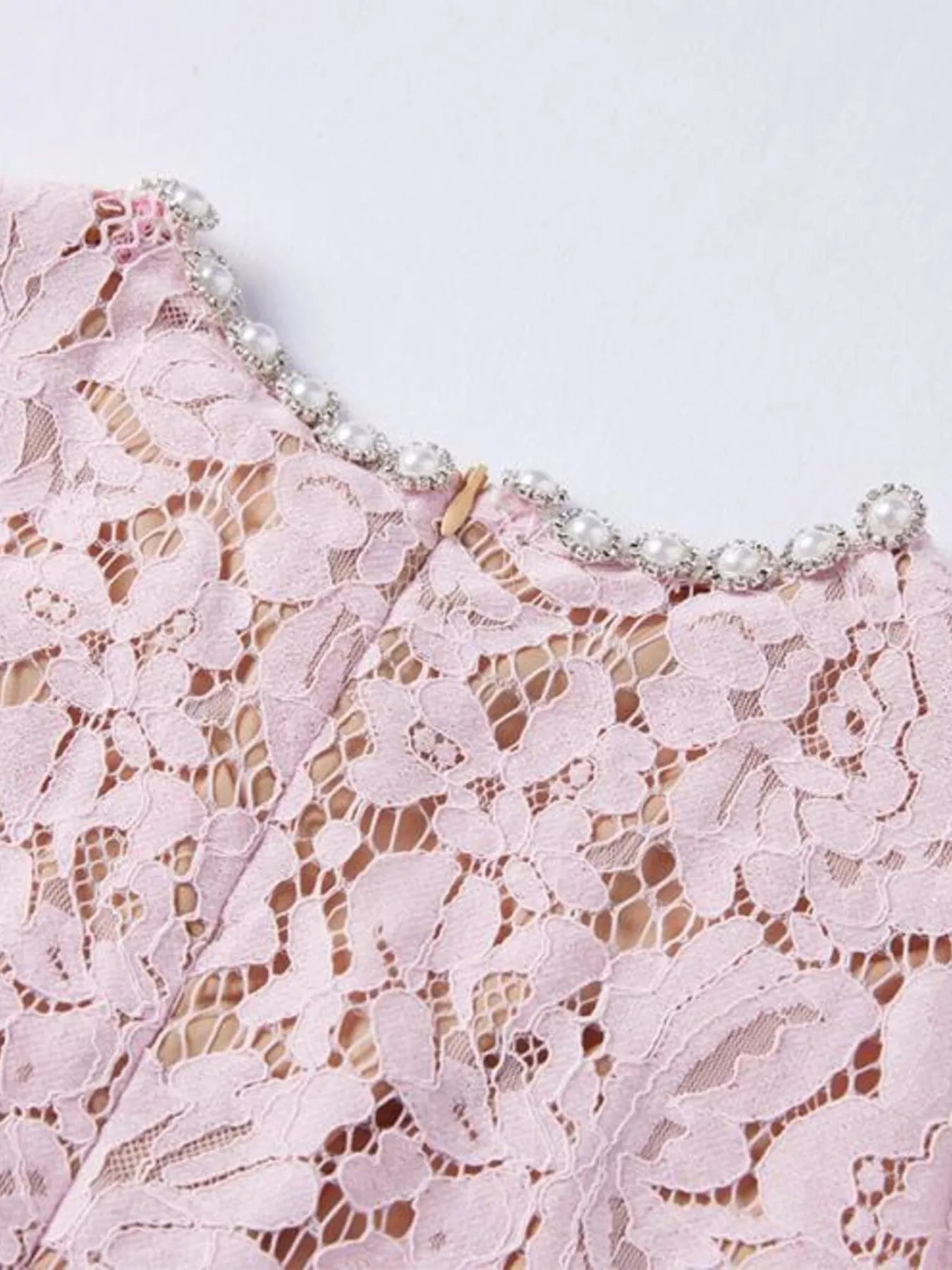 Powder lace mermaid dress front