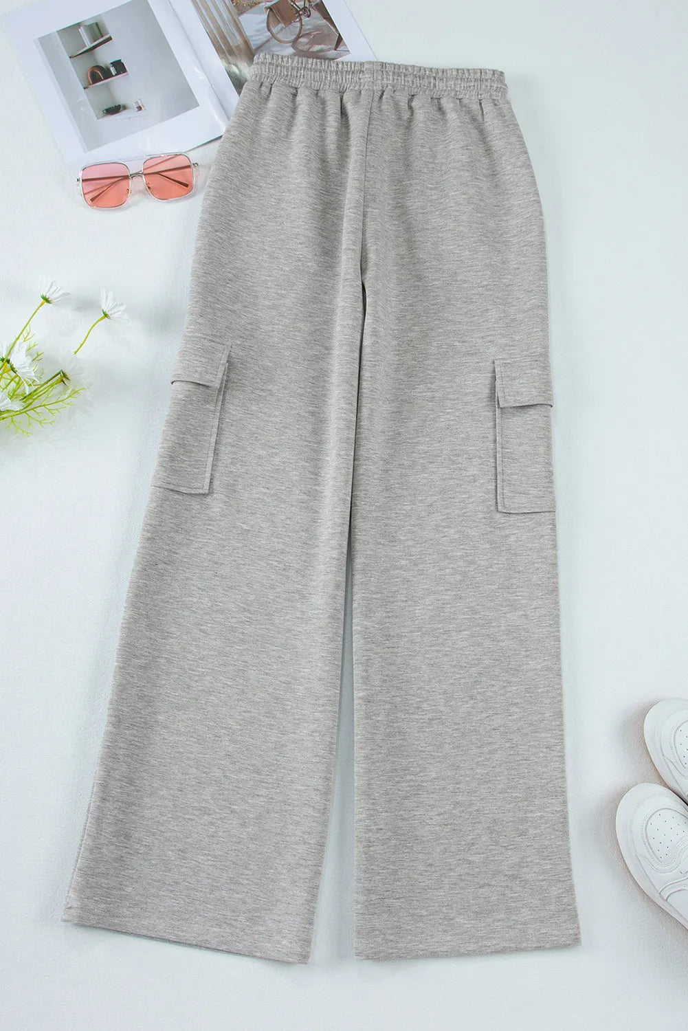 Gray athleisure pants back view