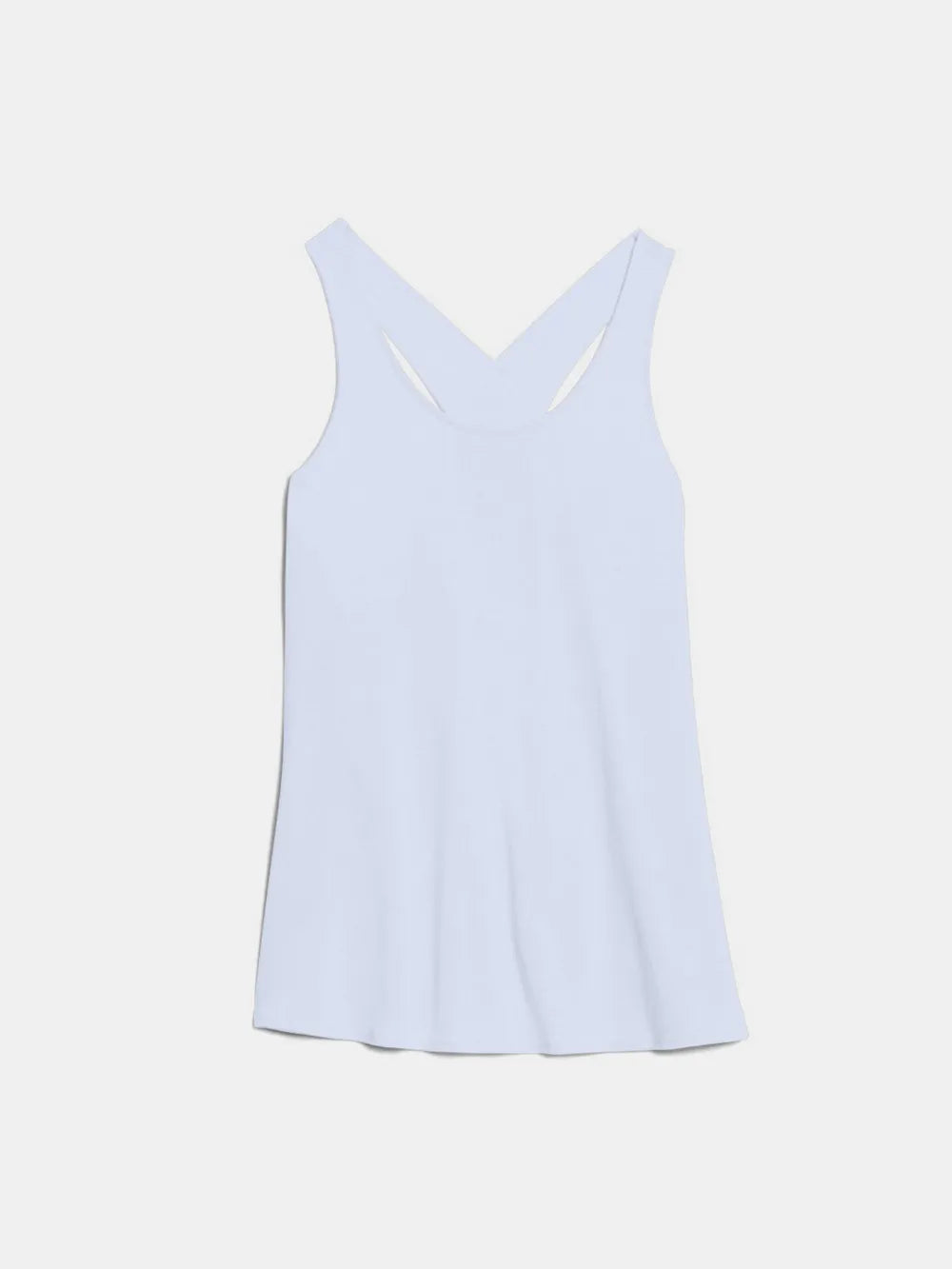 Workout tank top back view showing crisscross straps
