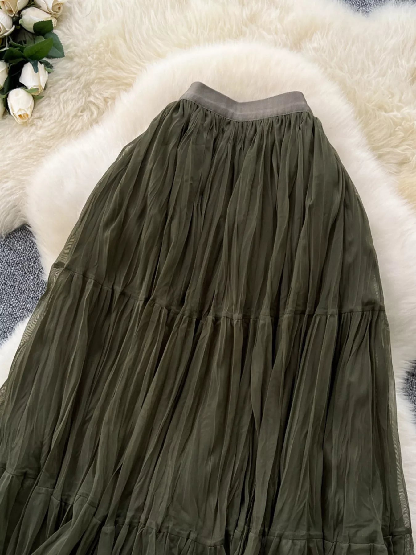 Layered tulle skirt back view