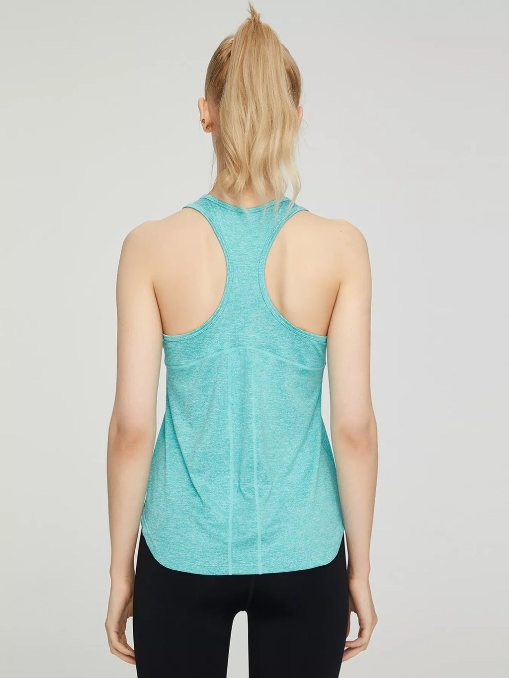 Watermelon pink workout tank top on model