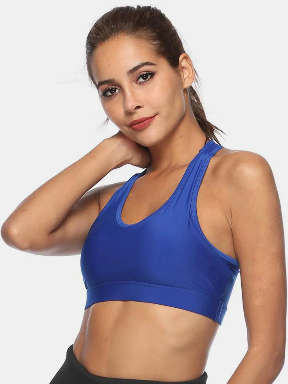 Active tank scoop neckline detail