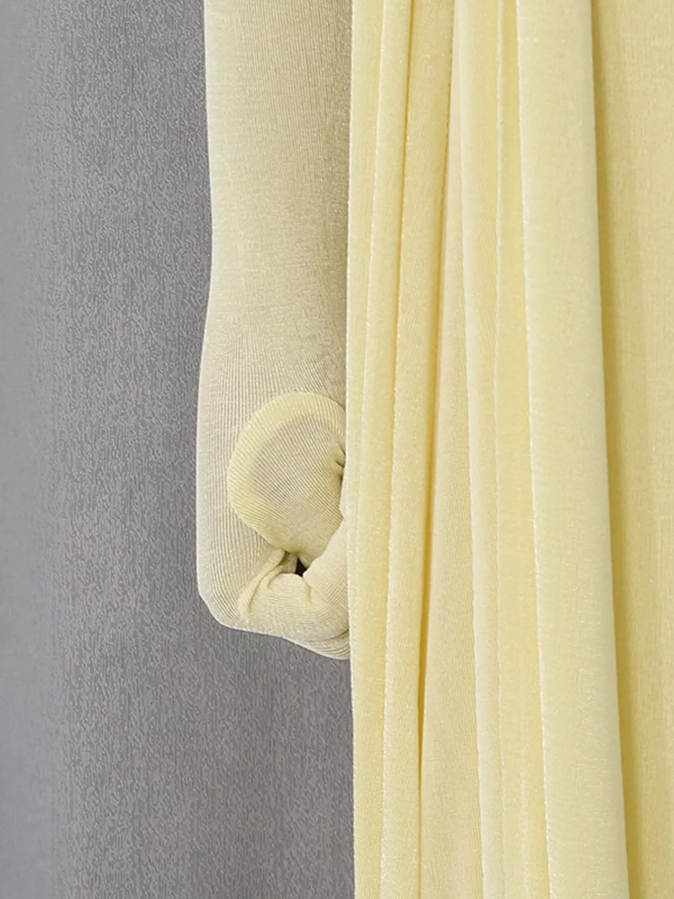 One shoulder draped maxi dress styled look