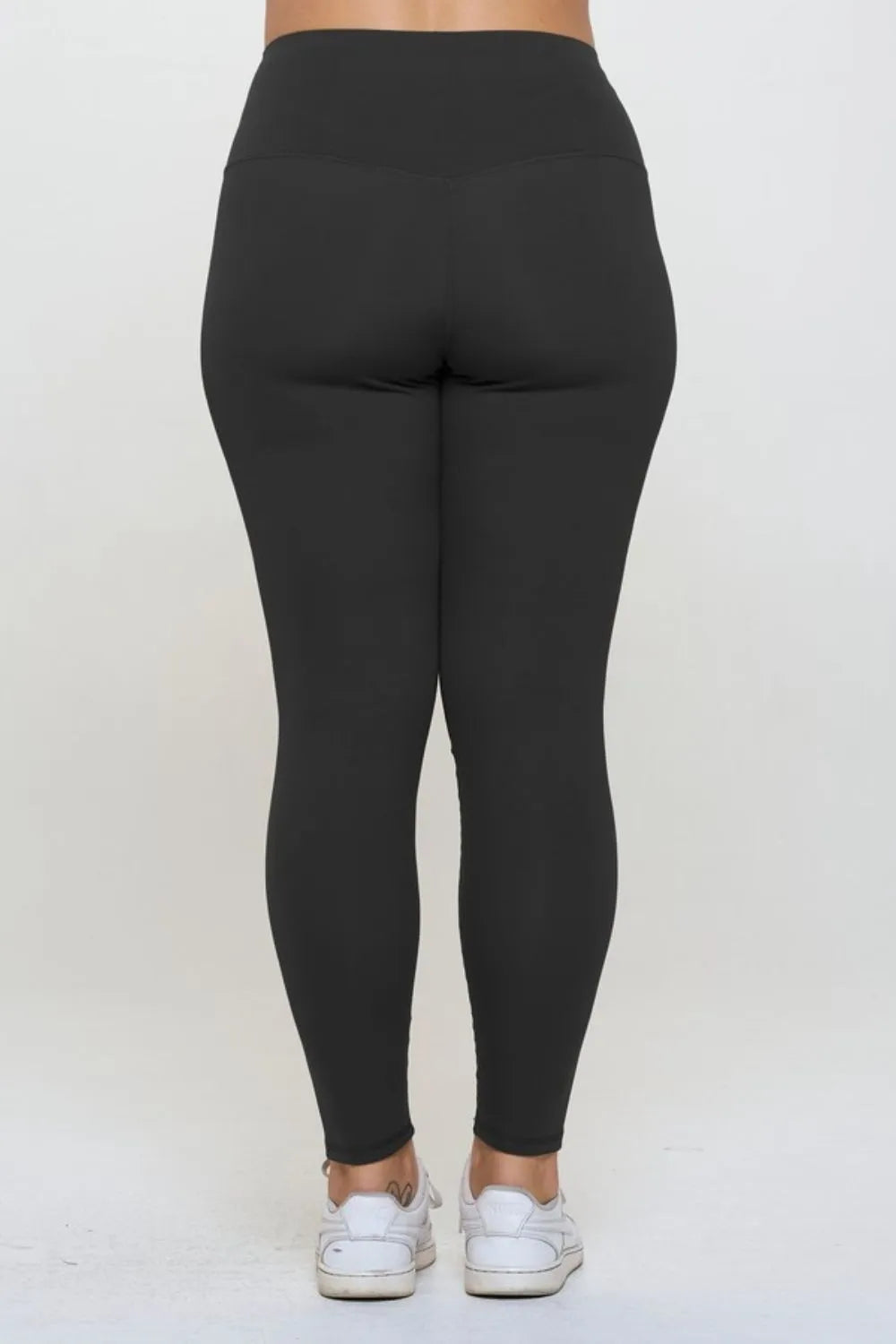 Fleece lined high waisted leggings fabric stretch and lining detail
