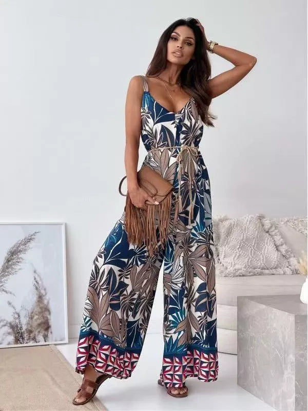 Printed jumpsuit shown on model
